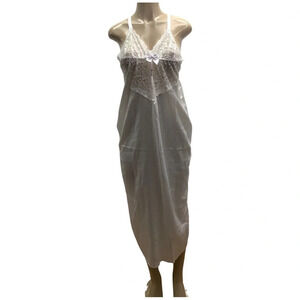 White Satin Size S/M Long Lace Upper Design With Adjustable Straps.